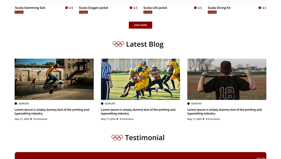 Sports Store WordPress Theme
