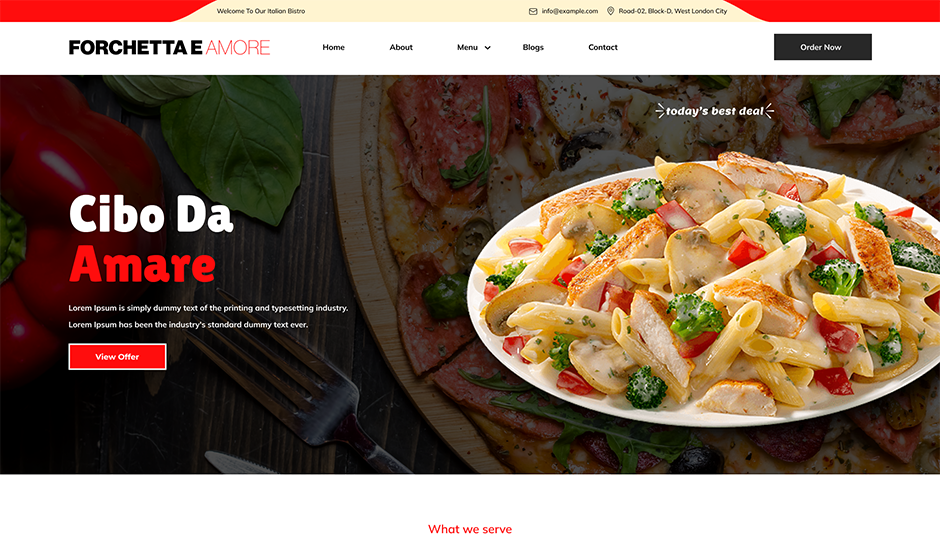 Italian Restaurant WordPress theme