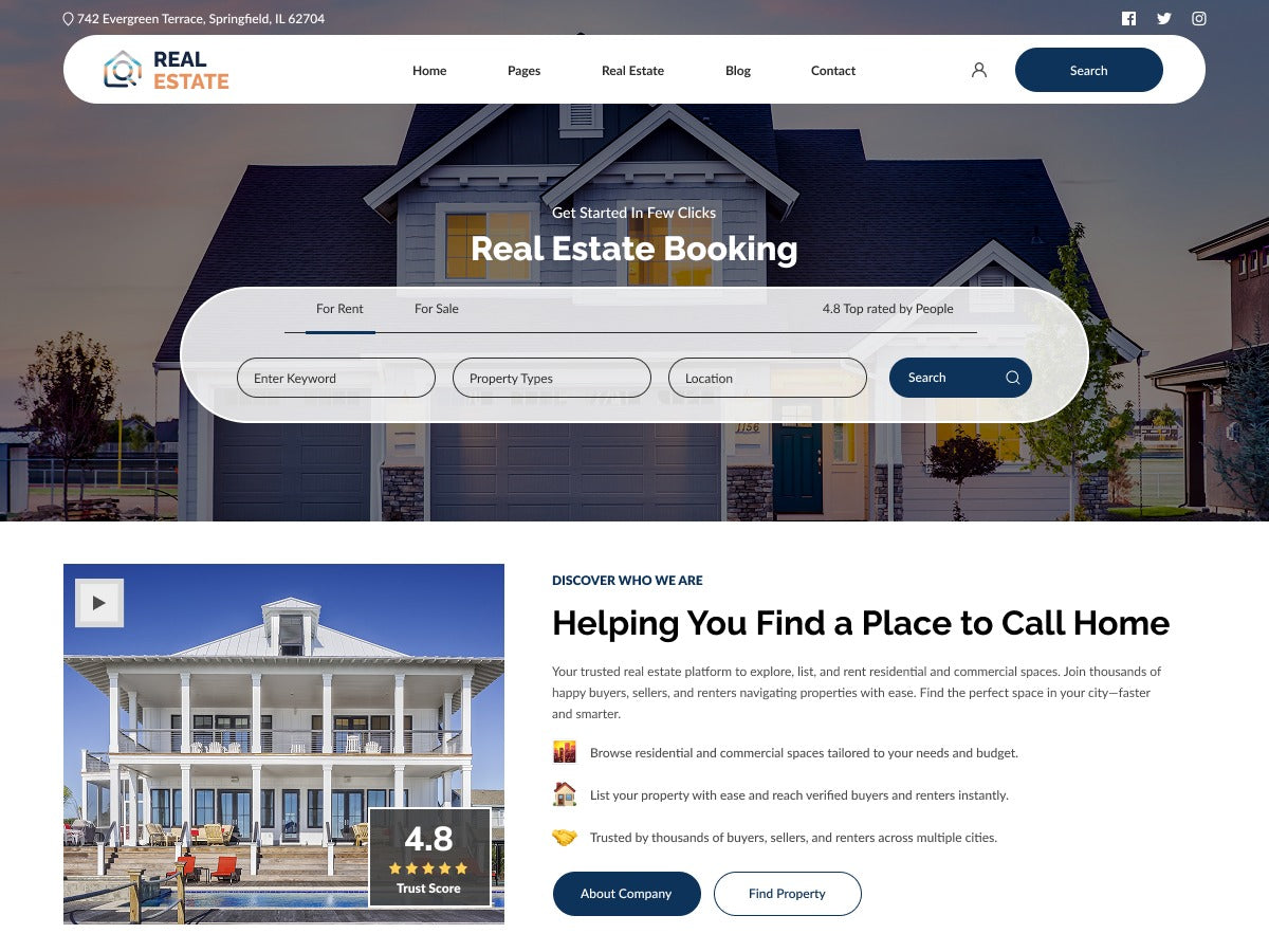 Free Real Estate WordPress Theme