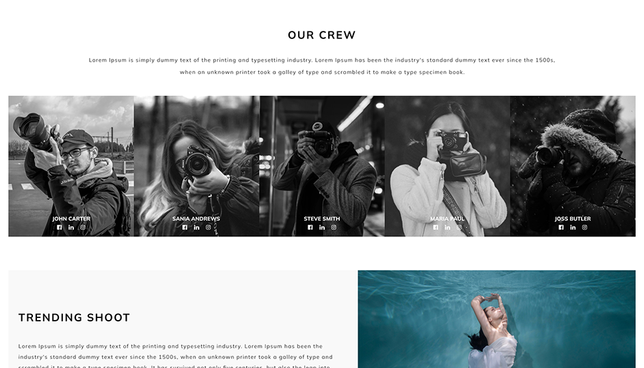 Photographer WordPress Theme