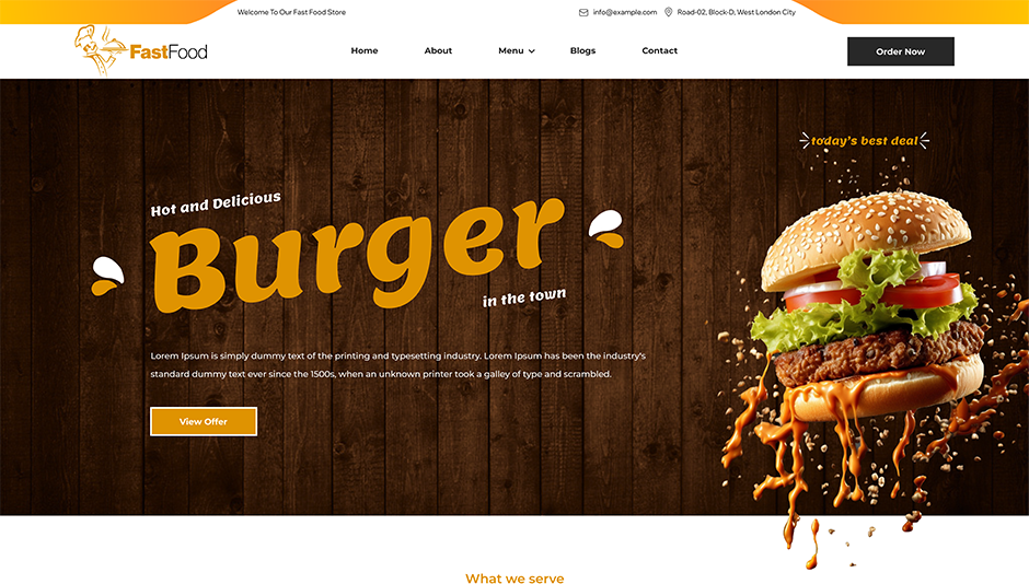 Free Fast Food WordPress Theme