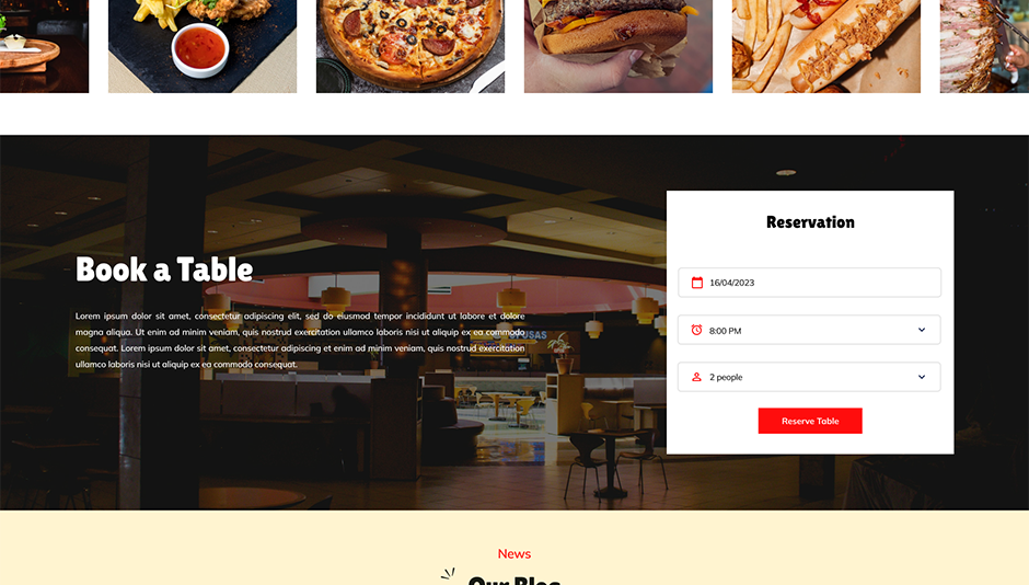 Cafe Restaurant WordPress Theme
