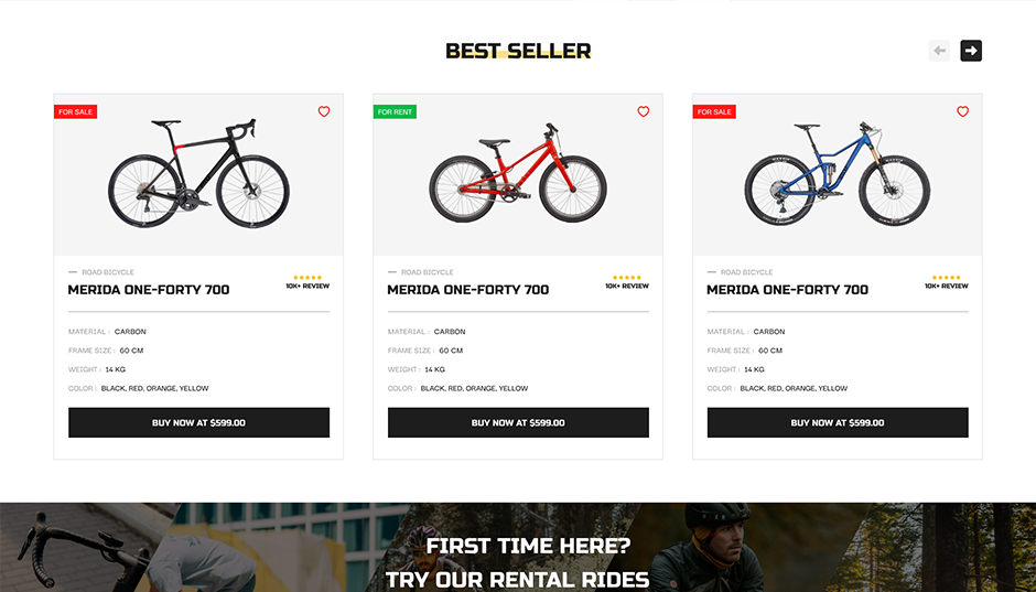 Free Bike Rental WordPress Theme