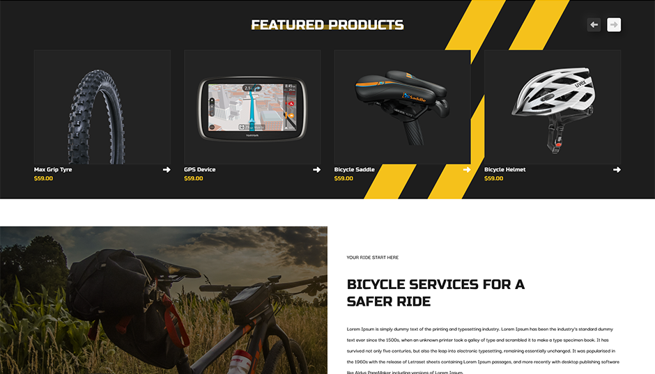 Bike Rental Services WordPress Theme