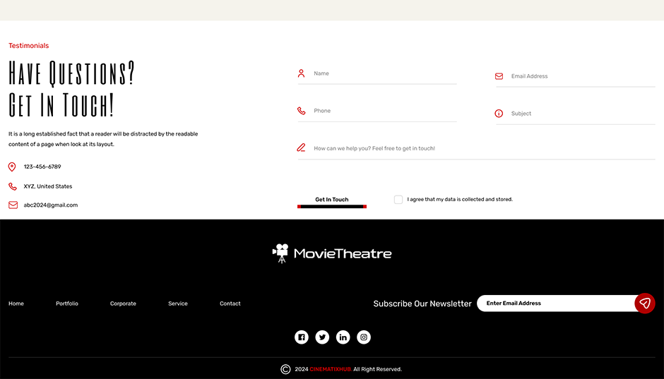 Movie Theatre WordPress Theme