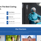 Medical website section with doctor in operating room and “Why We Are The Best Caring Your Health” text