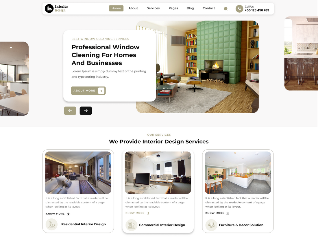 Modern Interior Services Design Theme for Professional Websites ...