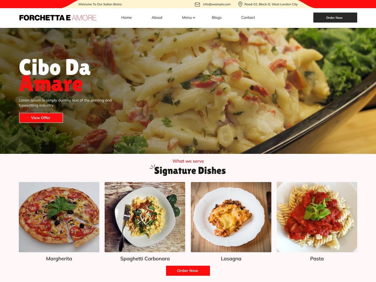 Free Cafe WordPress Theme