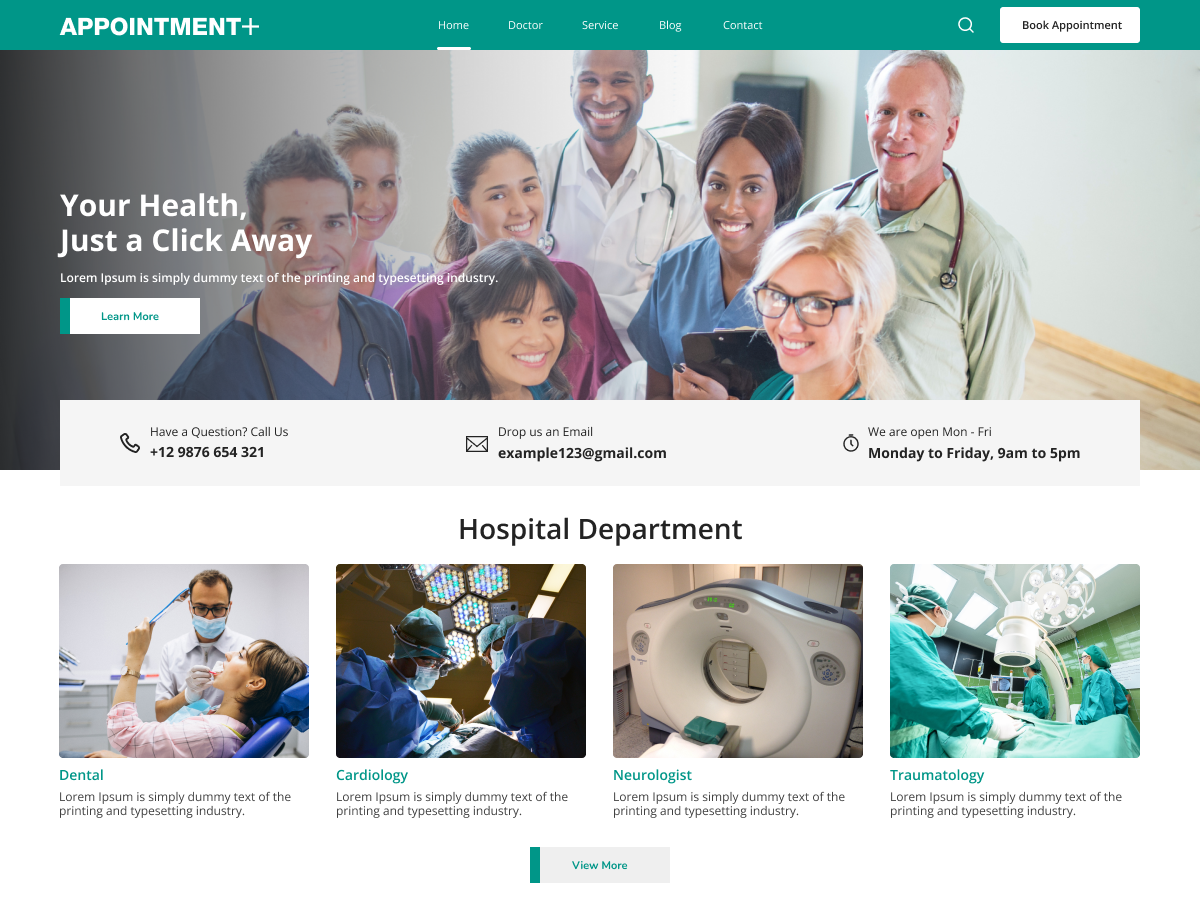 Free Appointment WordPress Theme