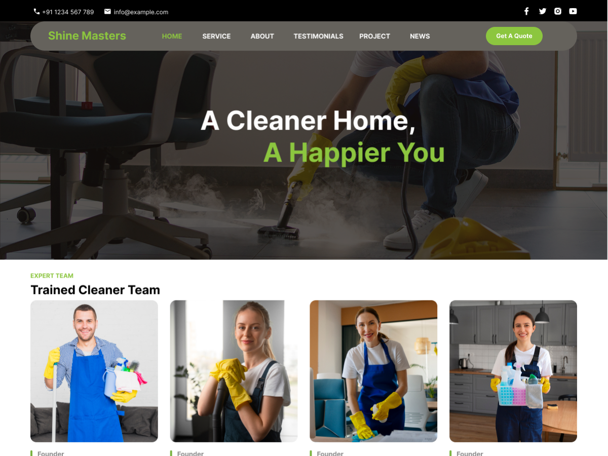 Free Cleaning Service WordPress Theme