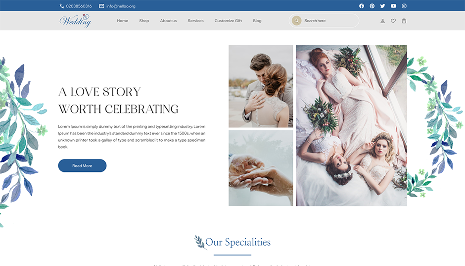 Free Wedding Ceremony Wordpress Theme