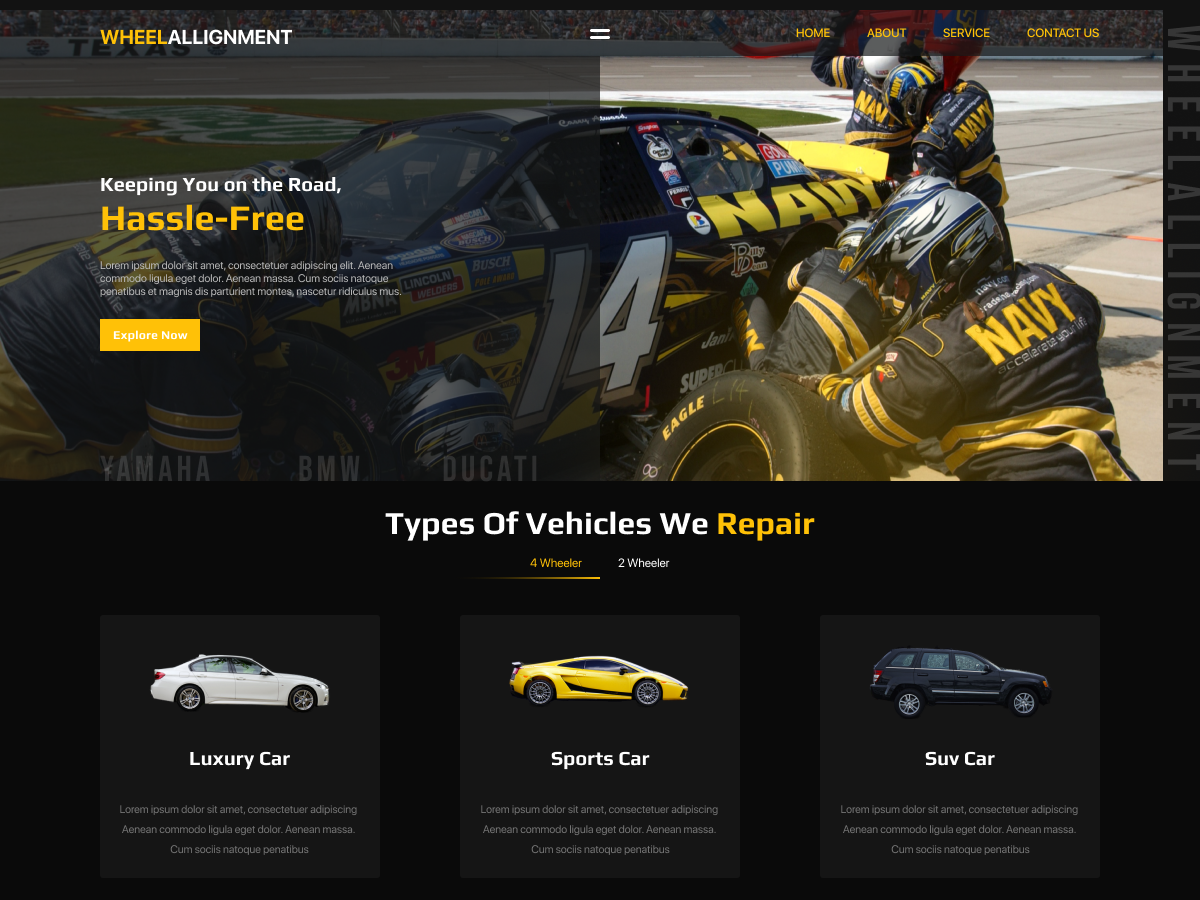 Free Wheel Alignment WordPress Theme