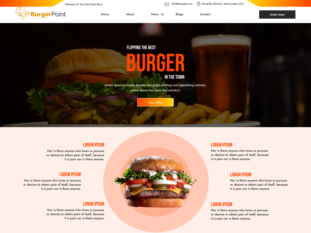 Free Burger Wordpress Theme