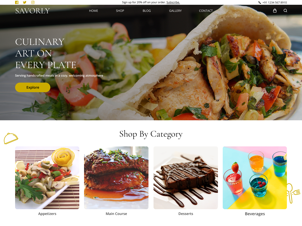 Free Restaurant WordPress Theme