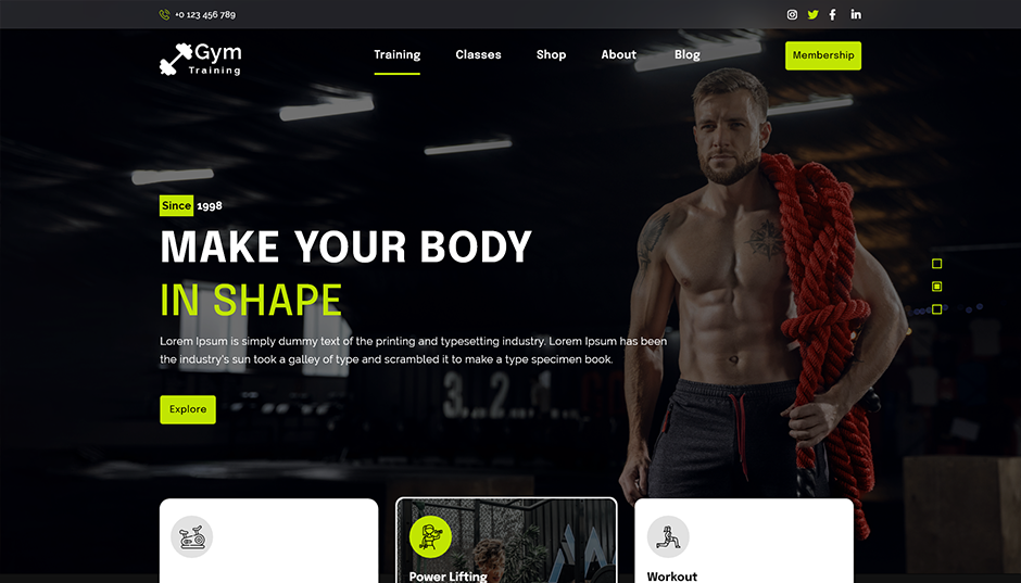 Free Fitness WordPress Theme